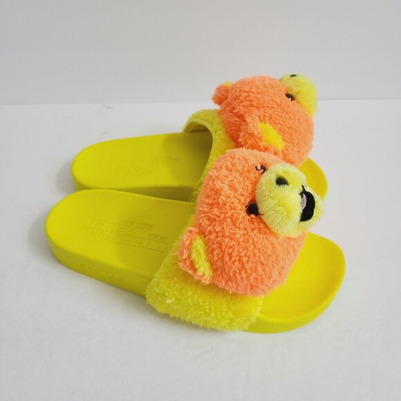 NEW Adidas Jeremy Scott Adilette Teddy Slides Q46582 Size 6 Yellow - Picture 3 of 7